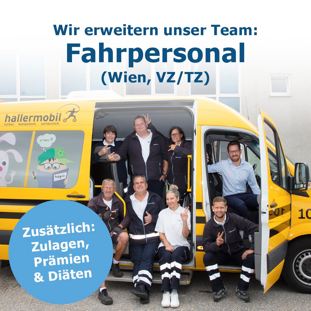 Wir erweitern unser Team: Fahrpersonal (Wien, VZ/TZ) / Zusätzlich: Zulagen, Prämien & Diäten
