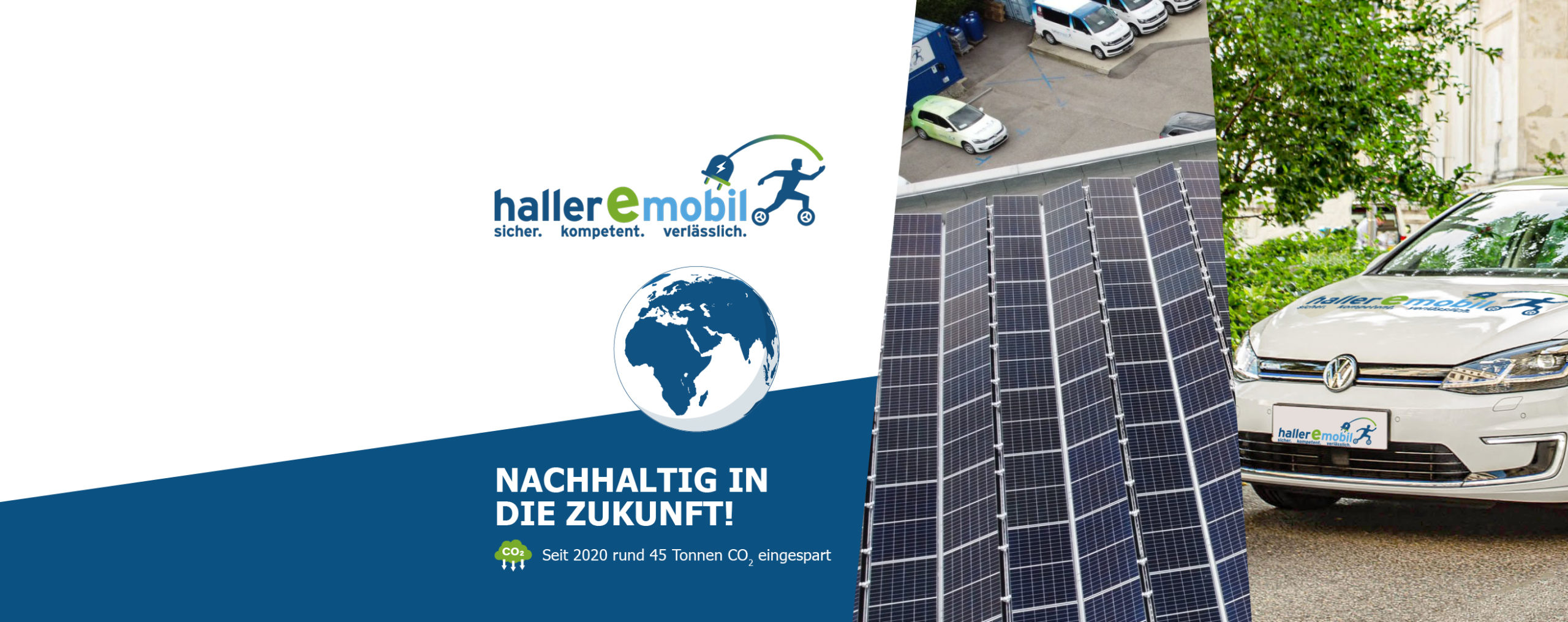 Nachhaltigkeit bei hallermobil, seit 2020 wurden rund 45 Tonnen CO2 durch die Photovoltaik Anlage eingespart